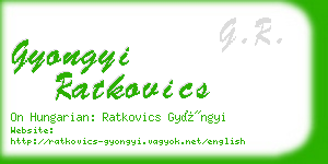 gyongyi ratkovics business card